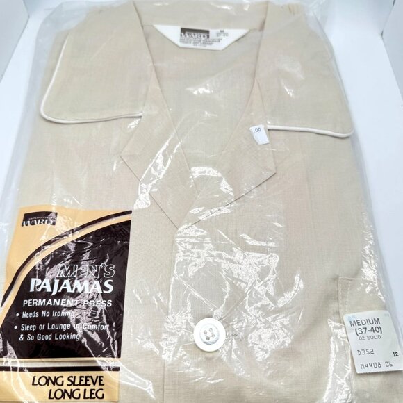Mens Long Sleeve Pajamas Medium (37-40) Montgomery Ward New Old Stock Vtg - Picture 1 of 6